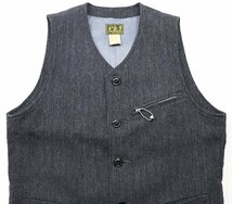 cushman (クッシュマン) Cotton Wool Herringbone Vest / コットンウール ヘリンボーンベスト Lot 21177 美品 グレー size M_画像4