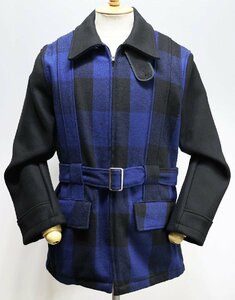 cushman (クッシュマン) Wool Belted Coat / ウールベルテッドコート Lot 21935 美品 ブラック × ブルー size 2(M)