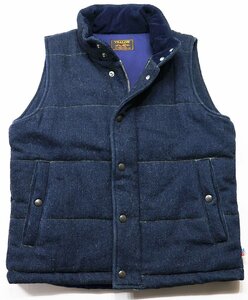 YEALOW by cushman (イエロー バイ クッシュマン) Cotton Wool Denim Vest / コットンウールデニム 中綿ベスト 美品 ネイビーsize S