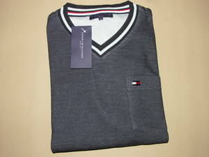 7116-N⑤★新品本物即決　Mサイズ　TOMMY HILFIGER　トミーヒルフィガー　V首長袖　メンズ　男性用　紳士用　ネイビー　定価6,380円