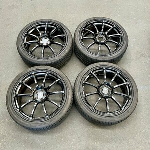 タイヤ付き社外ホイール4本セット　ADVAN Racing RSⅡ(アドバンレーシング)　ブラックガンメタリック　19×8J　+47　100　5穴　225/40ZR19