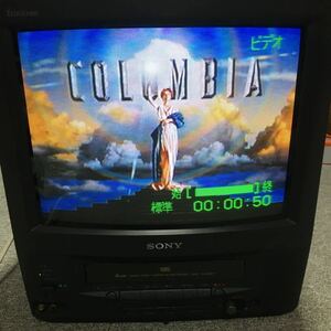 レトロ SONYトリニトロンカラービデオ ブラウン管テレビビデオ KV-14MVT1 ＊動作確認済み現状品