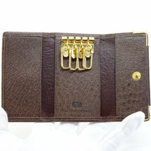 【1円/良品】ヴァレンティノ ガラヴァーニ Valentino garavani レザー 4連 キーケース キーホルダー ブラウン ゴールド金具 コンパクト_画像5