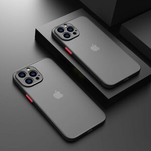 iPhone 13Promax ブラック ケース マット加工 半透明 耐衝撃 カメラ保護 ワイヤレス充電 軽量 iPhone12 13 14 Pro max mini ケース カバー