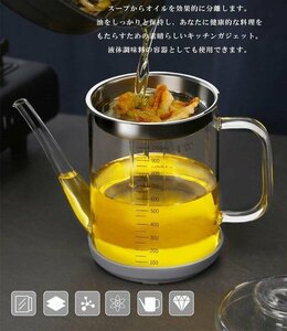 オイルポット 耐熱ガラス 油こし器 オイルフィルター 液だれしにくい オイル差し ガラスオイルポット 1000ml