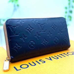 極美品 ルイ ヴィトン ヴェルニ ラウンドファスナー 長財布 ブラック ベージュ モノグラム ビトン ジッピー LOUIS VUITTON