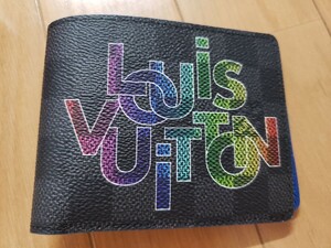 激レア未使用 ルイヴィトン ダミエグラフィット LOUIS VUITTON 二つ折り財布 ポルトフォイユ ウォレット ミュルティブル 直営店購入正規品