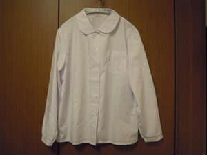 【三】未使用★スクールタイガー★スクールブラウス　丸襟　長袖女子　サイズＬ★白シャツ