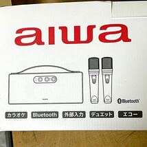 動作確認済 aiwa/アイワ Bluetoothカラオケスピーカー PS-BK20M マイク2本付/マイクロUSBケーブル欠品 ※説明文必読_画像8