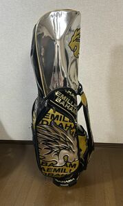 中古美品　エミリッドバハマ　キャディバッグ◇ヘッドカバー、フード付き◇EMILLID BAHAMA◇黒◇ブラック◇ネームプレート無し