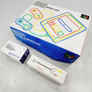 △美品 スーパーファミコン SFC本体 箱付き美品 AVケーブル・ACアダプター付き 同梱不可 1円スタート