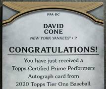 デビッド・コーン David Cone auto 直筆サイン 直書き 10枚限定 tier one サイヤング賞1回 奪三振王2回 2668奪三振 歴代26位_画像3