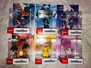 新品未開封　アミーボ ポケモン ピカチュウ リザードン 他 amiibo スマブラ super smash bros. pikachu charizard greninja lucario mewtwo