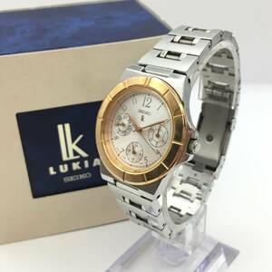 ◯N8-255 SEIKO/セイコー Lk ルキア CHRONOGRAPH クロノグラフ 3針 メンズ クォーツ 腕時計 5Y89-0B30 付属品あり 【通電・動作確認済み】