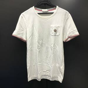 B9-261 モンクレール 半袖 Tシャツ ホワイト サイズ S / 丸首 メンズ コットン 100% 2014 トリコロール 510918000600 MAGLIA T-SHIRT 