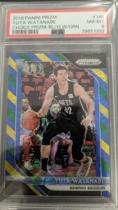 渡邊雄太RC Rookie Panini2018-19　BLUE　yellow　GREEN　PRIZM　スコープ　PSA8