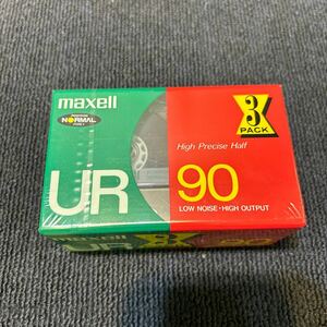 【新品未開封】maxellマクセル UR90 カセットテープ ラウンドケースQ 往復90分 ノーマル 3pack 3個セット U602