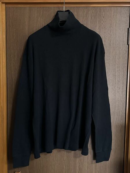 黒4新品 UNDERCOVER アンダーカバー メンズ タートルネック コットン ニット ハイネック セーター size 4 黒 XL ブラック