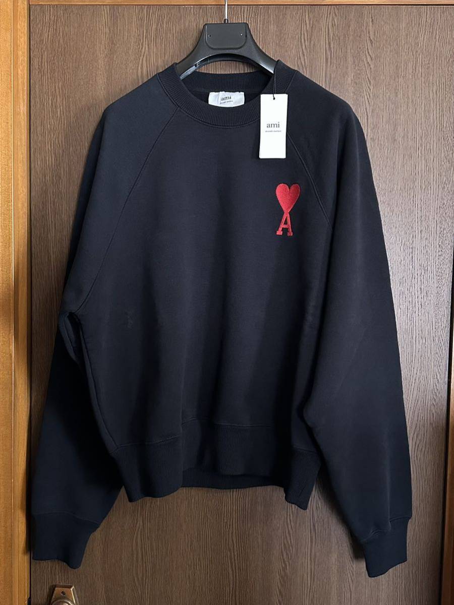 新品 Ami paris アミパリス 黒の白ハートニット セーター SMLサイズ