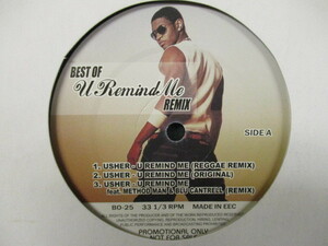 Usher ： U Remind Me Remix 12'' // Reggae Remix / Smooth Remix / Remix FT Methodman / 5点で送料無料