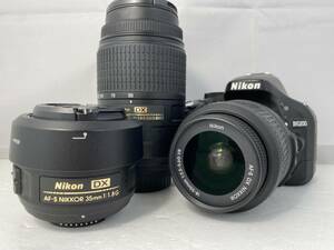 Nikon D5200 AF-S 18-55mm 55-300mm 35mm トリプルレンズセット