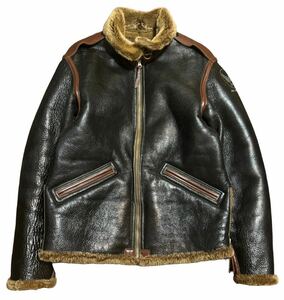 TOYS McCOY TMJ1622 B-6 SHEEP SKIN JACKETトイズマッコイ 民間モデル リアルムートン フライトジャケット シールブラウン 38