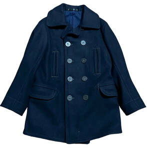 最新型 22aw 定価 132000- THE REAL McCOY'S U.S. NAVY PEA COAT (1913) リアルマッコイズ ウールメルトン Pコート ネイビー 36