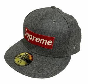 新品同様 Supreme NEW ERA box Logo シュプリーム ニューエラ ロロピアーナ ボックスロゴ ウール キャップ グレー 7 3/4 61.5㎝ 