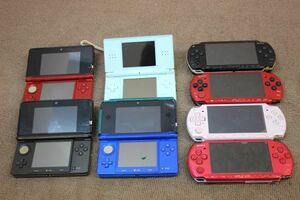 NINTENDO 3DS/DSlite SONY PSP PSP-1000/2000/3000 8台まとめ ジャンク 管51440