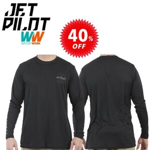ジェットパイロット JETPILOT Tシャツ 速乾 セール 40%オフ 送料無料 コープ L/S メンズ ハイドロT S18611 ブラック XL ロンT
