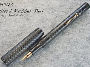 ◆美品OH済◆1920年代製 エボナイト万年筆 14金F ◆ 1920’s Hard Rubber Fountain Pen F nib ◆