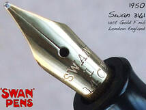 ◆エボナイト◆1950年製 スワン万年筆 No.3161 黒 14金F イギリス◆ 1950 Swan No.3161 14ct F nib England◆_画像1