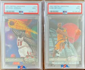 【PSA9 2枚セット】【NBA】1997-98 Metal Universe / Michael Jordan, Kobe Bryant / Base