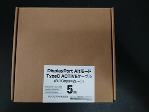 【値下げ・未使用品】サンワサプライ DisplayPortAltモード TypeC ACTIVEケーブル（ブラック・5m） (8.1Gbps×2) KC-ALCCA1250