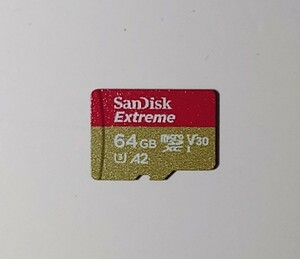 中古 SDカード microSD 64GB SanDisk サンディスク SDXC 他社アダプター付 衝撃対応 振動対応 ドライブレコーダー アクションカメラ