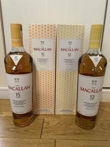 【免税店限定】マッカラン カラーコレクション12年 15年2本セット！入手困難 MACALLAN 箱付き