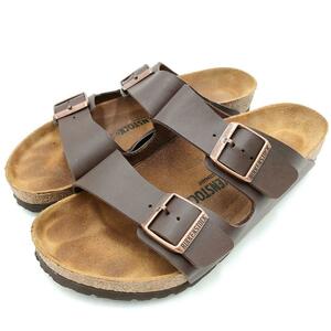 良品 BIRKENSTOCK ビルケンシュトック レザー サンダル 26.5cm ブラウン 本革 ドイツ製 人気モデル クリーニング済み