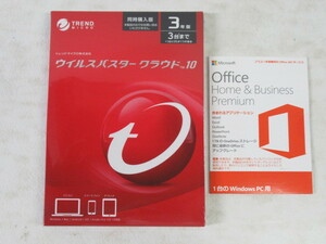 ◆TREND MICRO トレンドマイクロ ウイルスバスター クラウド 10 3年版 3台 Office Home&Business Premium オフィス 2点 セット/未使用品