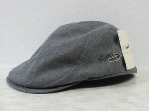 ◆Crocodile クロコダイル ハンチング 帽子 56.5㎝ グレー/灰色 タグ付/未使用