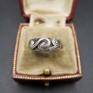 PSCL Peter Stone. wave wave sculpture 925 silver Vintage ring 3.5g silver ring BLOWING WIND Y10-R