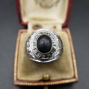 1950 годы College Seal & Crest Co. производства Vintage kla sling Forest View High Schoo колледж 925 серебряное кольцо серебряный кольцо 10Y-N