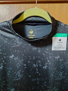 【新品未使用】ルコック le coq sportif 長袖シャツ ハイネック L 迷彩柄(黒) 裏起毛 インナー アンダー ★送料無料★あったか