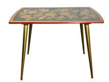 ビンテージ ホフロマ塗り ミニテーブル Made in USSR 椅子 旧ソ連 ロシア 東欧デザイン インテリア オブジェ_画像3
