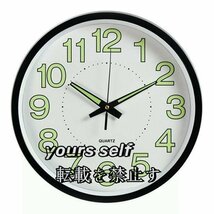 壁掛け時計 夜光 静音 デジタル おしゃれ ウォールクロック 見やすい 夜でも見える 静か 蓄光塗料 PVC 非電波 30CM プレゼント_画像3