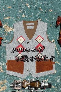 高級 刺繍 牛革 レザーベスト 本革 メンズファッション カウハイド 男女兼用 ベスト カウベスト S～5XL