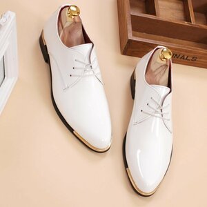 新品 メンズシューズ 紳士靴 フォーマル レースアップ ローファー デッキシューズ メンズ ビジネスシューズ ホワイト 24.5cm~27cm