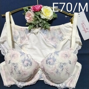 E70・M◆トリンプ◆クラッシーペタルズ　美胸ソフトブラ◆ブラ＆ショーツ◆白