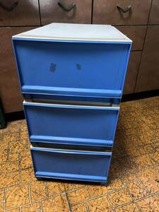  ящик для одежды Showa Retro голубой ящик для одежды пластиковый кейс 3 уровень 