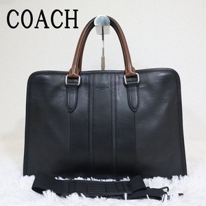 COACH コーチ F55409 ビジネスバッグ ブリーフケース ハンドバッグ ショルダー 2way ボンドジップトップ レザー PC可 A4可 大容量