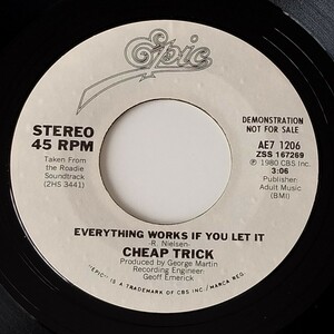 【US/PROMO/7inch】CHEAP TRICK/EVERYTHING WORKS IF YOU LET IT(EPIC/AE7 1206)プロモEP/チープ・トリック/NOT FOR SALE 非売品